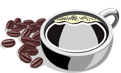 coffee cup with beans