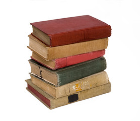Fototapeta premium Aged vintage classic hardback books in a pile