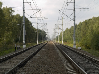 Trainrails to the horizon