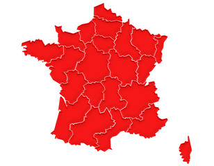 Carte France Rouge 