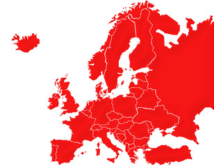 Carte Europe Rouge 