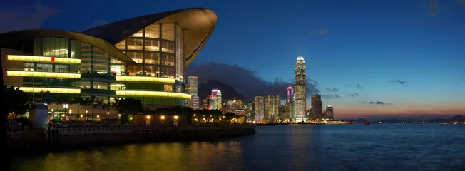 Cercles muraux Lieux asiatiques Vue panoramique du paysage urbain de Hong Kong