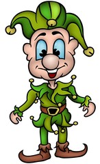 Green smiling punch - cartoon illustration