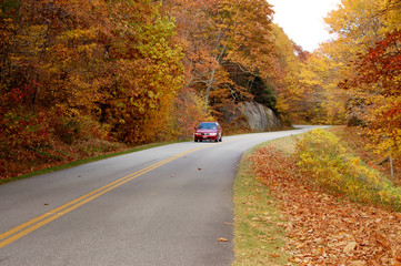 Mountain road at autumn