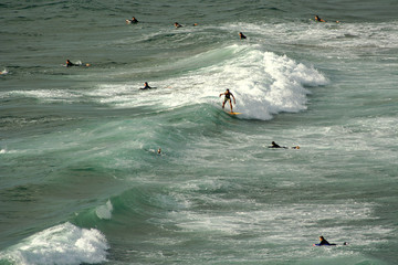 Surfing aerial scene