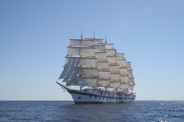 Royal Clipper at anchor off Ponza, Italy