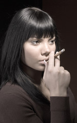 The girl and a cigar