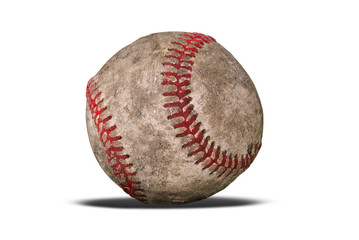 Dirty baseball with shadow