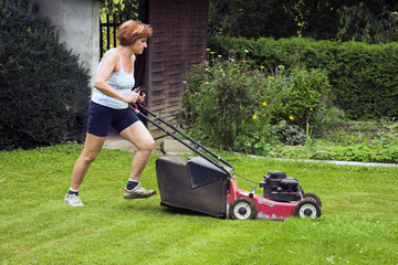 cutting grass