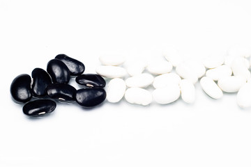 White and black beans