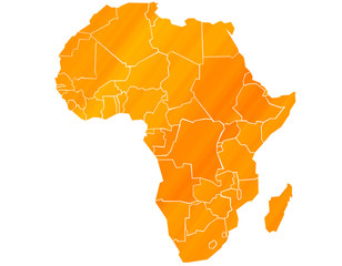 Carte Afrique Orange Brillant