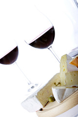 rotwein und käse