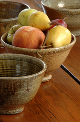 fruit and pottery
