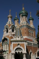 Fototapeta na wymiar Russian orthodox cathedral at Nice