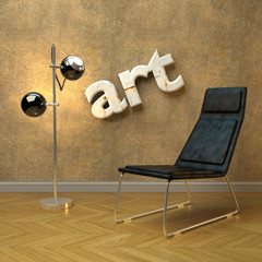 Arty modern interior