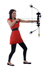 cupid archer girl in red