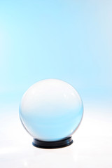 Half white half blue crystal ball