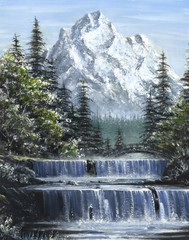 Plakaty  Mountain Waterfalls