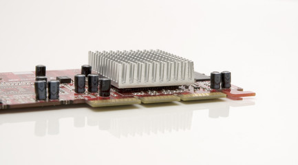 Computer graphic card isolated over white