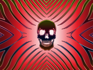 Neon skull red