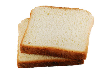 two slices of bread isolated