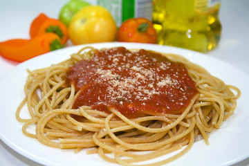 Whole Wheat Pasta and Tomato Sauce