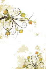 Grunge floral background