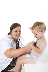 Young child by the doctor