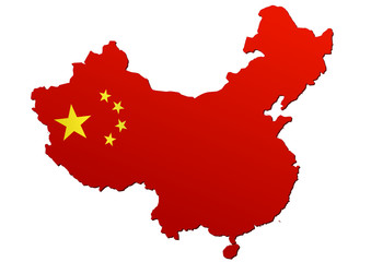 Obraz premium Mapa Chin (flaga)