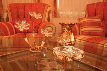 Vase,flowers and ash-tray