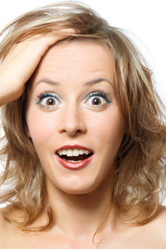 young lady surprized