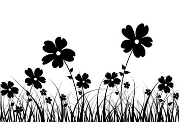 Grass and flower, vector