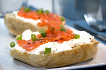 Bagel and Cream Cheese with Lox