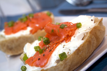 Bagel and Cream Cheese with Lox