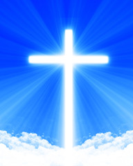 Bright glowing cross