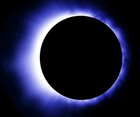 Glowing blue eclipse