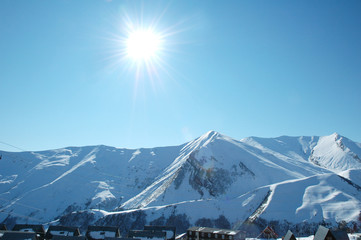 High mountains under snow in the winter