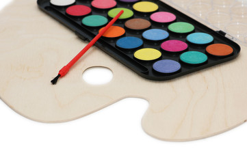 Painter's palette isolated on the white background