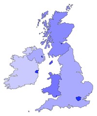 Map of United Kingdom and Ireland