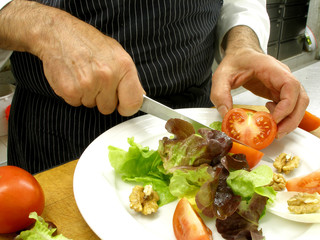 Preparing a salad