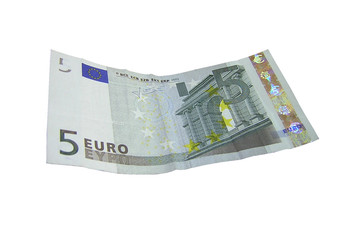Banknote, 5 Euro, freigestellt