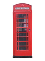 A Traditional Red British Telephone Box.