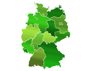 Carte Allemagne Camaieu Vert