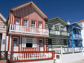Fototapeta na wymiar Typical fisherman house in Costa Nova - Portugal