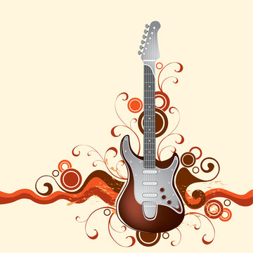 Guitar on a background