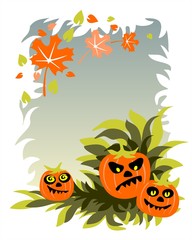 Three pumpkin background