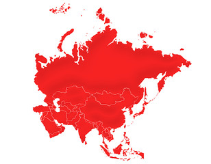 Carte Asie Rouge Satin