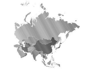 Carte Asie Camaieu Argent