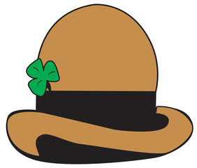 bowler hat with shamrock for St. Patrick's Day
