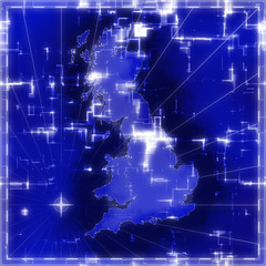 Hi tech map of Great Britain